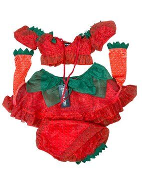 Dolls Kill Trick or Treatz Sweet Treat Costume Set Strawberry Small New (READ)